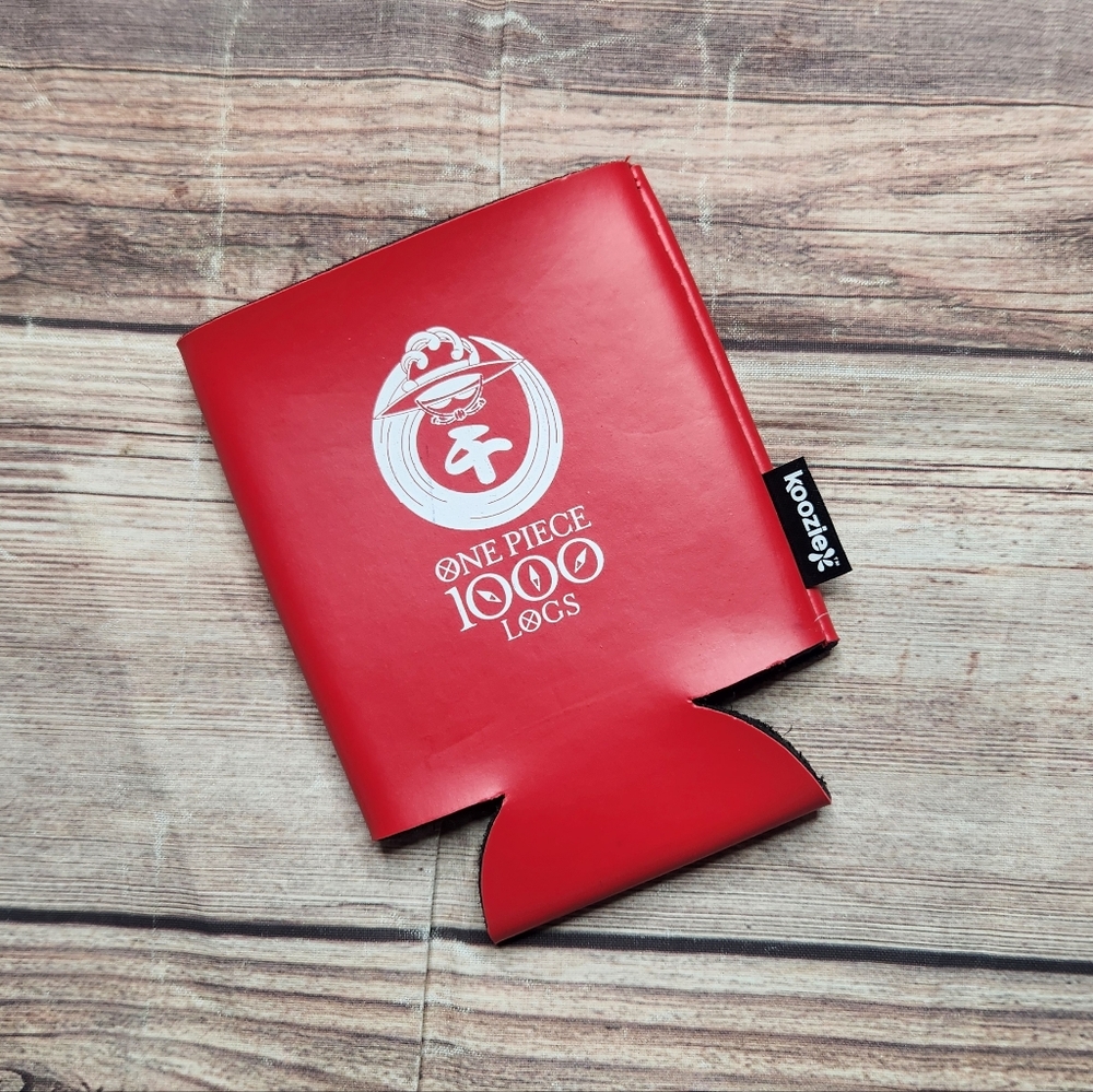 Red One Piece Anime 1000 Logs Red Can Cooler Koozie